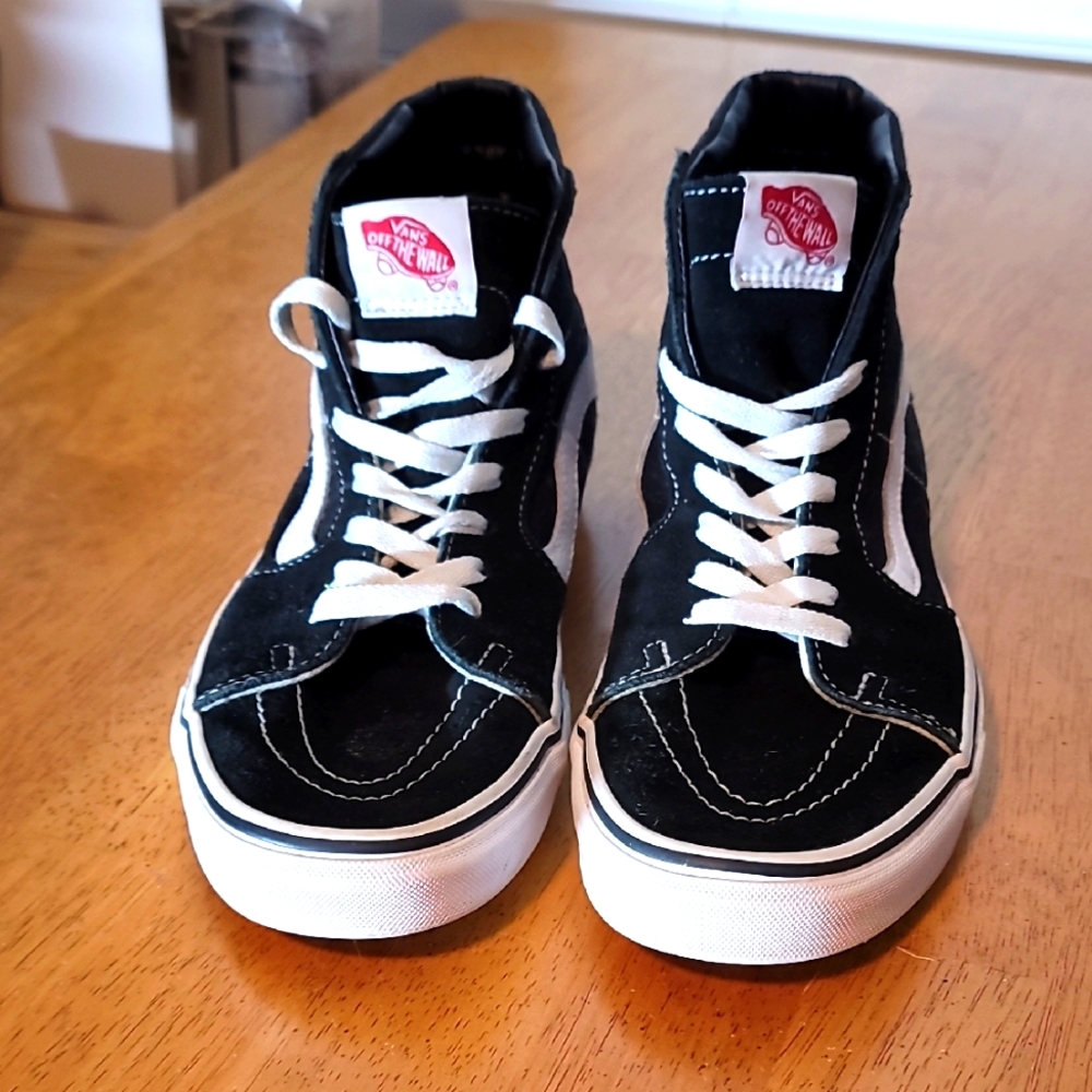 Vans Black and White Sk8-Hi Sneakers
